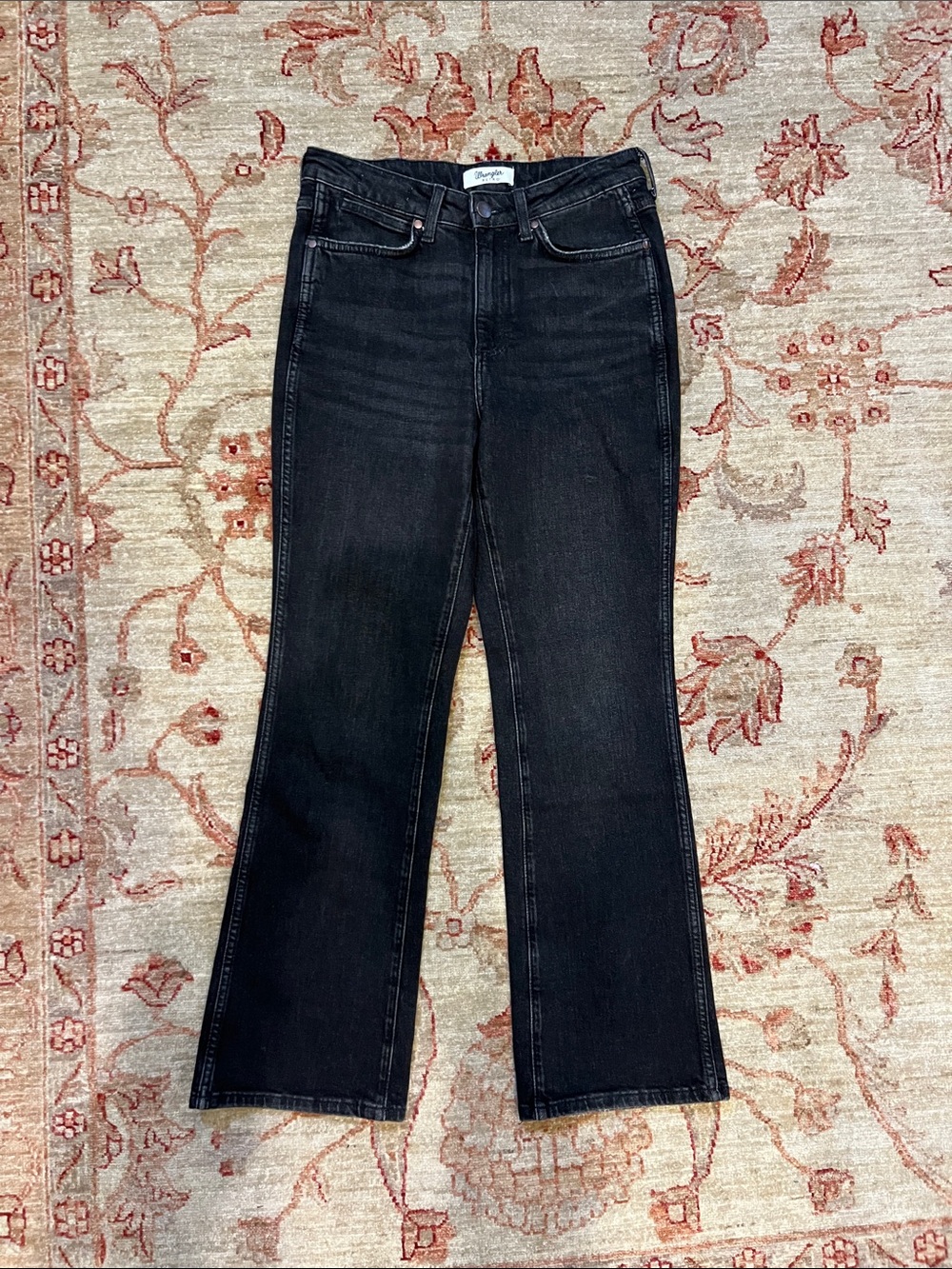Wrangler Retro Black Flare Jeans for Women - High-Rise Bootcut